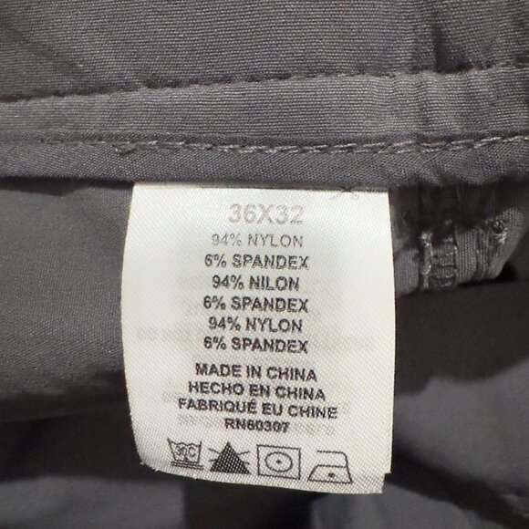 UB Tech Classic Fit 36X32 Gray Nylon Spandex Mens Pants With Zippered Pocket - Picture 4 of 15
